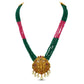 Vaidhe Antique Matte Gold Plated Short Necklace Set with Ram Sita Motif - The Soul Jewellery