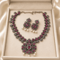 SoulBloom Heritage 6™ Antique Oxidised Temple Jewellery Set | Ruby Stone Necklace with Earrings - Soul Jewellery