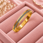 Gold-Tone Crystal Greek Key Openable Bangle Bracelet for Women – Stainless Steel Demi Fine Kada - Soul Jewellery