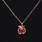 Rose Gold Plated Anti Tarnish Red Apple Anti Tarnish Pendant Necklace RGCP138 - The Soul Jewellery