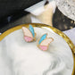 Venus Butterfly Aura 6™ Gold Pastel Enamel Stud Earrings for Women – Demi - Fine Anti - Tarnish Stainless Steel Cute Butterfly Earrings - The Soul Jewellery