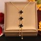 - Elegant Black & Gold Clover Pendant Necklace for Women – Adjustable Layered Chain Statement Jewelry-The Soul Jewellery