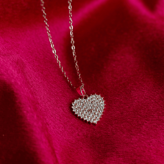 Crystal Heart Anti Tarnish Rose Gold Plated Pendant Necklace RGCP131 - The Soul Jewellery