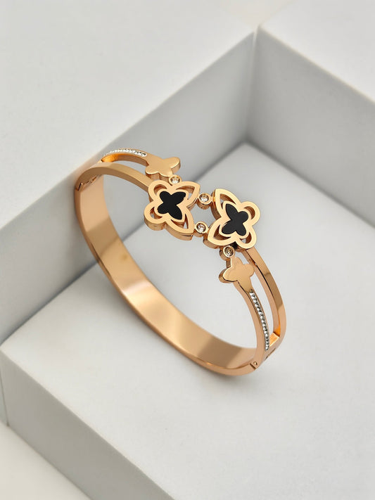 AURÉLIA AMORE LUXE Demi - Fine CZ Enamel Anti - Tarnish Kada Bracelet for Women - The Soul Jewellery