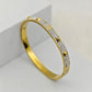 - Luxury 22K Gold Plated Anti-Tarnish Pyramid CZ Bracelet – Stainless Steel Crystal Studded Bangle - The Soul Jewellery