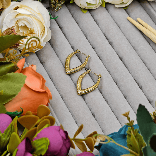 18 K Gold Plated Anti Tarnish Chunky Hoops Earring ATER150 - The Soul Jewellery