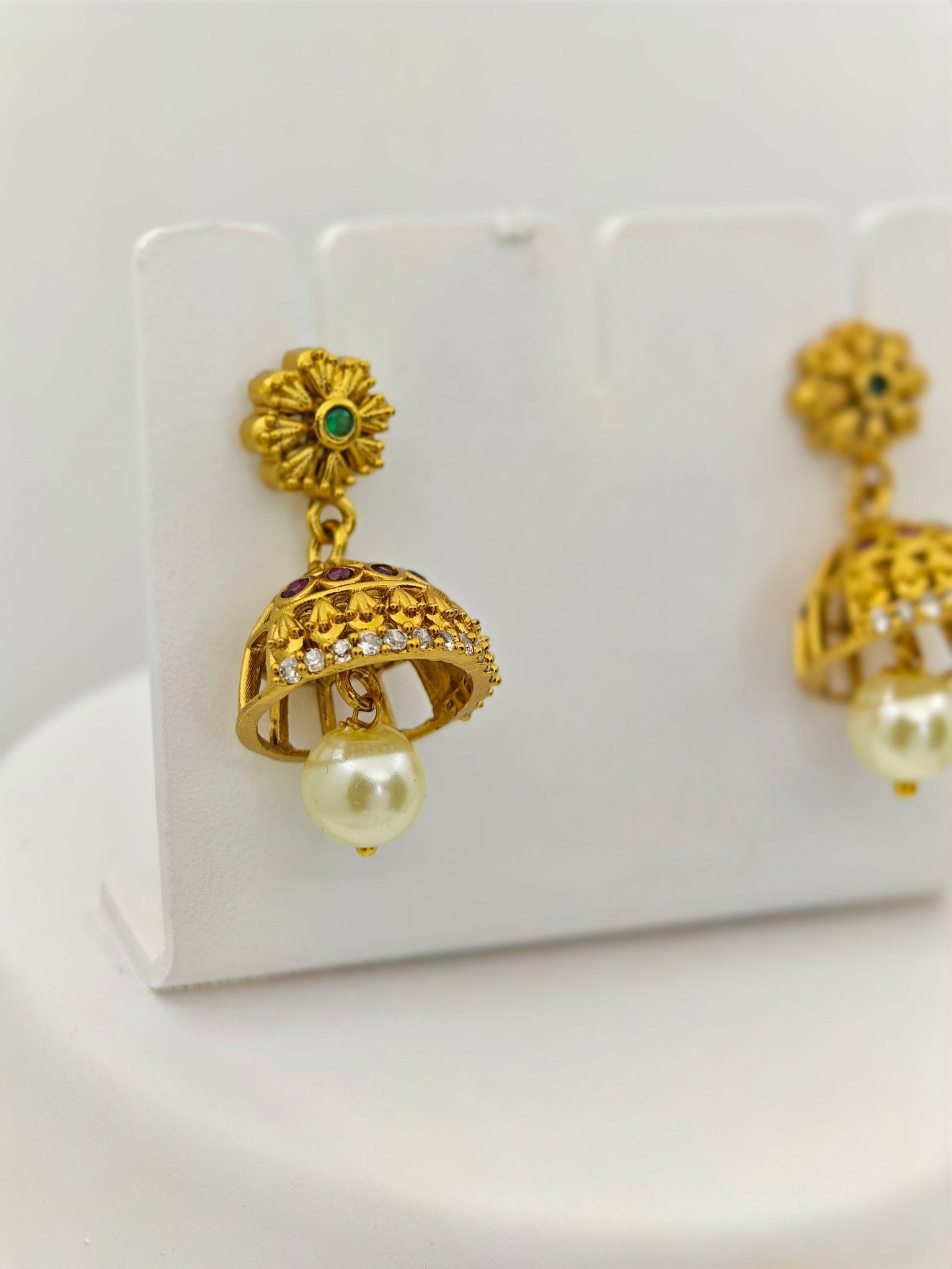 Apala Nakshi Choker Set with Pearl Drops and Intricate Peacock Motifs – Traditional Temple Jewelry MGNS312 - The Soul Jewellery