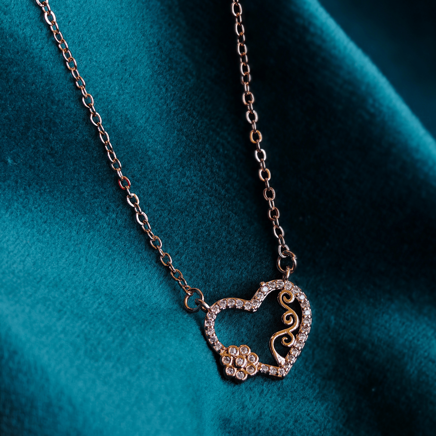 Forever Heart Anti Tarnish Pendant Necklace Rose Gold RGCP108 - The Soul Jewellery