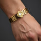 AURÉLIA AMORE LUXE Demi-Fine CZ Enamel Gold Kada Anti - tarnish Bracelet for Men & Women - The Soul Jewellery