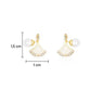 Venus Pearl Bloom 6™ Gold Fan Stud Earrings for Women – Demi - Fine Anti - Tarnish Stainless Steel Mother of Pearl Crystal Designer Earrings - The Soul Jewellery