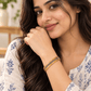 Gold-Tone Crystal Greek Key Openable Bangle Bracelet for Women – Stainless Steel Demi Fine Kada - Soul Jewellery