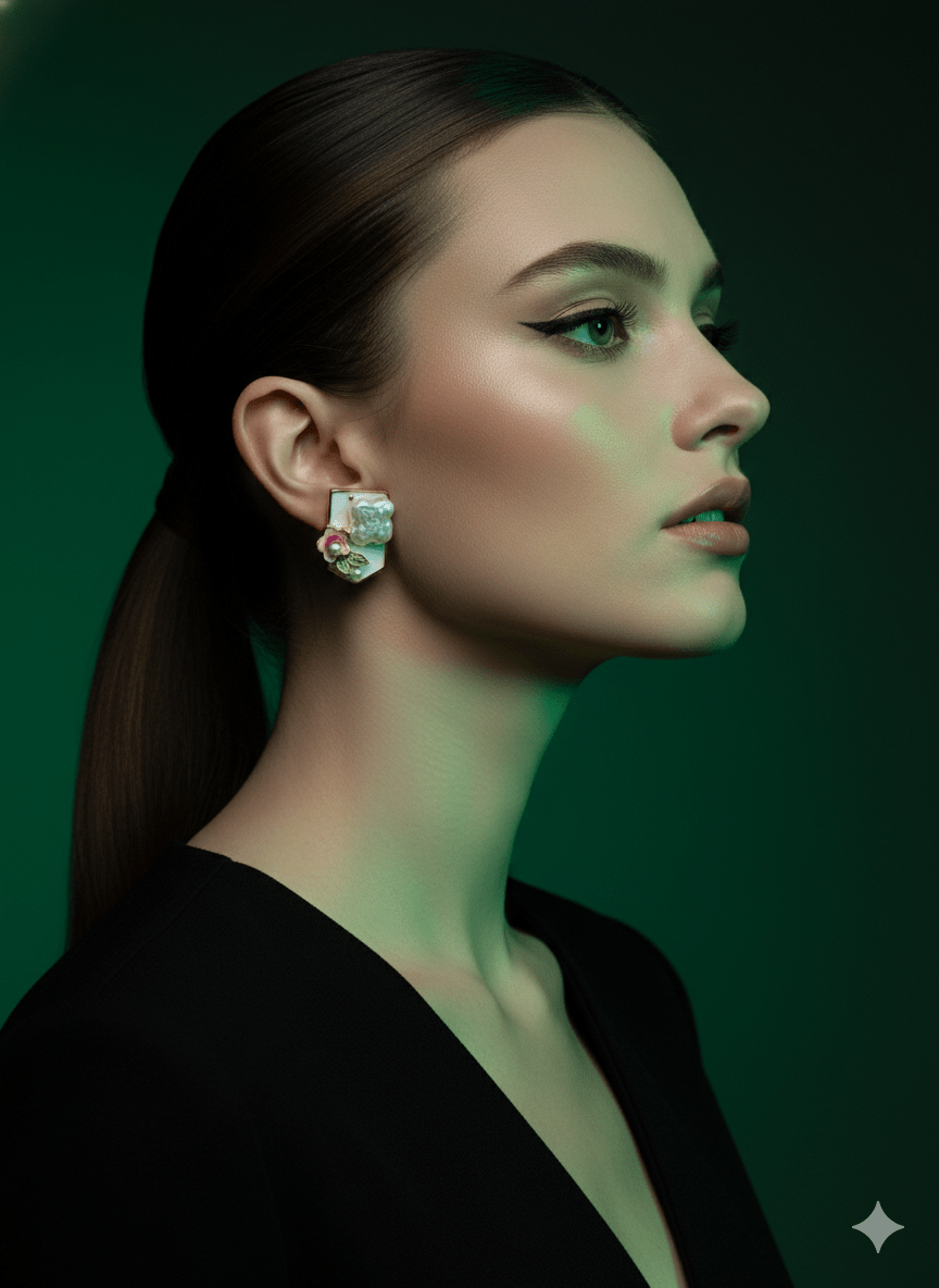 Demi - Fine Gold - Plated Enamel Floral Stud Earrings | Anti - Tarnish Stainless Steel Every daywear Stud - The Soul Jewellery