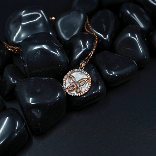 Fluttering Majesty: Butterfly GALAXY 18K Gold Plated Anti - Tarnish Chain Pendant Necklace ATCP105 - The Soul Jewellery