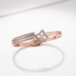 Luxury Rose Gold Clover Bangle Bracelet with CZ Accents | Anti - Tarnish Elegant Bracelet for Women - The Soul Jewellery