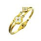 Luxury 18K Gold Plated Anti - Tarnish White Floral Shell Bangle – Elegant Dual Design for Women RGB479 - The Soul Jewellery