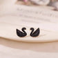 Black Swan Stud Earrings for Women | Shining Crystal Swan Earrings | Anti - Tarnish Party Wear Studs - The Soul Jewellery