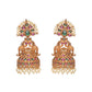 Arunima Antique Matte Gold Plated Jhumka Earrings - The Soul Jewellery