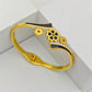 AURÉLIA AMORE LUXE 8™ Golden Bloom CZ Prosperity Demi Fine Bangle Bracelet for Women - The Soul Jewellery