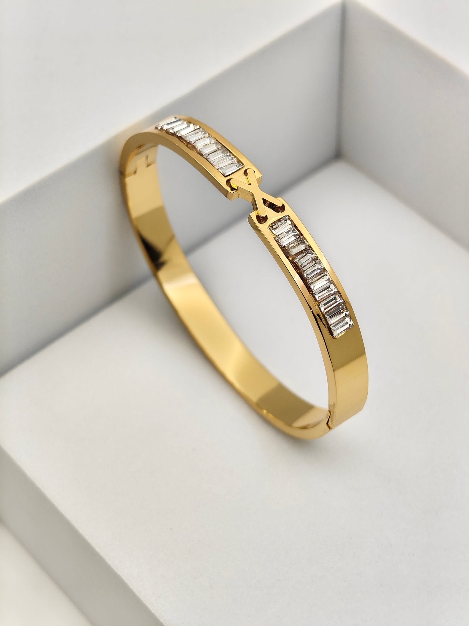 AURÉLIA AMORE LUXE 6™ Celeste Link CZ Radiance Demi fine Kada Bracelet for Women - The Soul Jewellery
