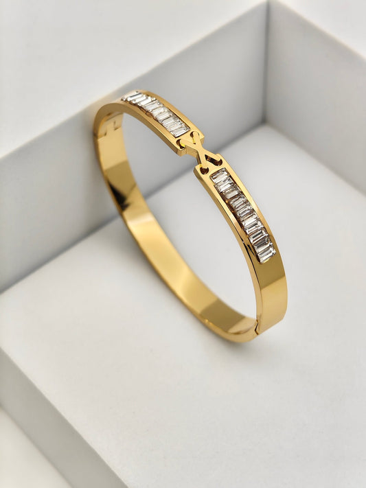 AURÉLIA AMORE LUXE 6™ Celeste Link CZ Radiance Demi fine Kada Bracelet for Women - The Soul Jewellery