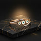 18K Rose Gold Plated Anti-Tarnish Evil Eye Bangle for Women – Crystal-Studded Protective Bracelet
