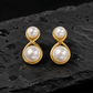 Gold-Tone Infinity Double Pearl Earrings for Women – Elegant Minimal Pearl Stud Earrings - Soul Jewellery