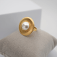Adjustable Anti - Tarnish 18K Yellow Gold Plated Mia Ring with Pearl Accent – Elegant and Timeless Design - The Soul Jewellery