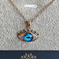 18K Rose Gold Plated Evil Eye Anti Tarnish Chain Pendant Necklace RGCP130 - The Soul Jewellery