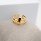 Adjustable Anti - Tarnish 18K Yellow Gold Plated Susana Ring with Heart Design – Elegant and Romantic - The Soul Jewellery