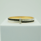 18K Gold - Plated Anti - Tarnish Bangle with Dual - Tone Black and White Crystal Detailing RGB357 - The Soul Jewellery