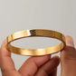 Demi-Fine Crossline Dot Pattern Gold-Plated Bracelet for Men | Ant tarnish Stainless Steel Bangle - The Soul Jewellery