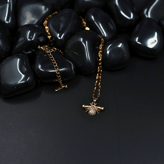 18K Rose Gold Plated Anti Tarnish Chain Pendant Necklace with CZ Studded Spider Pendant ATCP122 - The Soul Jewellery