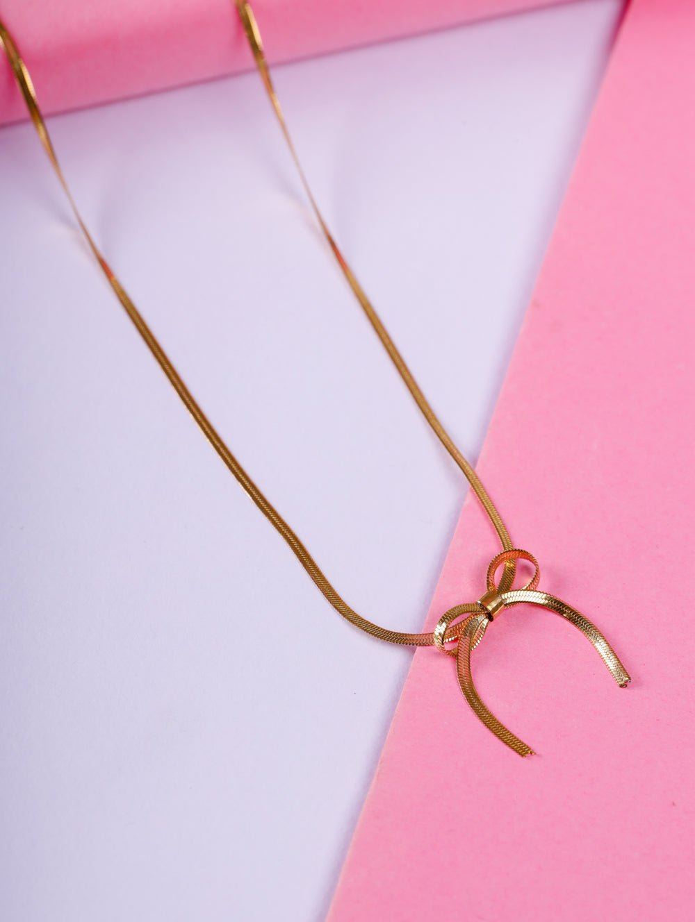 Demi-Fine Anti-Tarnish Gold Bow Knot Neckpiece for Women | Minimalist Stainless Steel Necklace - The Soul Jewellery