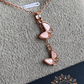 18K Rose Gold Plated Love Butterflies Anti Tarnish Pendant Necklace Rose Gold RGCP141 - The Soul Jewellery