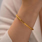 Gold Plated Bamboo Bracelet for Women | Anti-Tarnish Demi Fine Bangle | Minimal Statement Jewellery - The Soul Jewellery