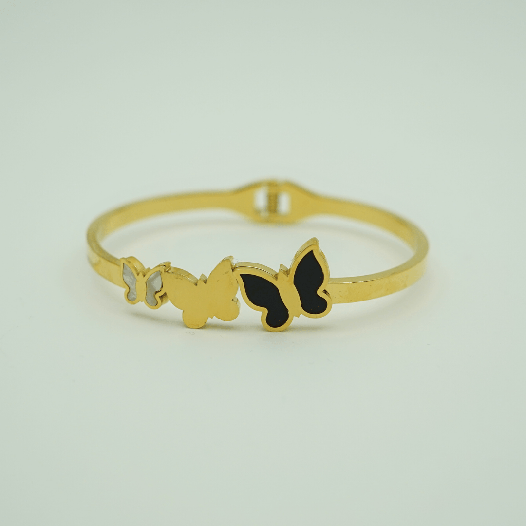 Luxury 18K Gold Plated Anti - Tarnish Bangle with Elegant Butterfly Design RGB366 - The Soul Jewellery