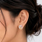 Rose Gold Multicolour Floral CZ Stud Earrings for Women – Pastel Crystal Heart-Shaped Demi fine Stud - Soul Jewellery
