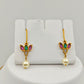 Royal Lotus Heritage™ Traditional Temple Necklace Set for Women – Gold Plated South Indian Floral Design with Ruby Green Stones & Pearl Drop Earrings - The Soul Jewellery