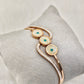 18K Rose Gold Plated Anti-Tarnish Evil Eye Bangle for Women – Crystal-Studded Protective Bracelet