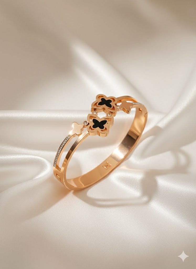 AURÉLIA AMORE LUXE Demi - Fine CZ Enamel Anti - Tarnish Kada Bracelet for Women - The Soul Jewellery