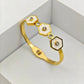 AURÉLIA AMORE LUXE 8™ Celestial Bloom MOP & CZ Prosperity Demi-Fine Bangle Bracelet for Women - The Soul Jewellery