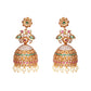 Saloni Antique Matte Gold Plated Jhumka Earrings - The Soul Jewellery