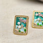 Aurelia AquaPearl Garden Luxe Demi - Fine Anti - Tarnish Enamel Crystal Stud Earrings - The Soul Jewellery