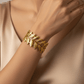 Aurelia 6 Golden Leaf AuraCuff Demi-Fine Anti-Tarnish Exotic Beauty Bracelet for Women - The Soul Jewellery