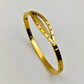 Golden Glamour: Dual - Layered 18K Gold Plated Anti - Tarnish Bangle with CZ Accents RGB203 - The Soul Jewellery