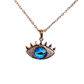 18K Rose Gold Plated Evil Eye Anti Tarnish Chain Pendant Necklace RGCP130 - The Soul Jewellery