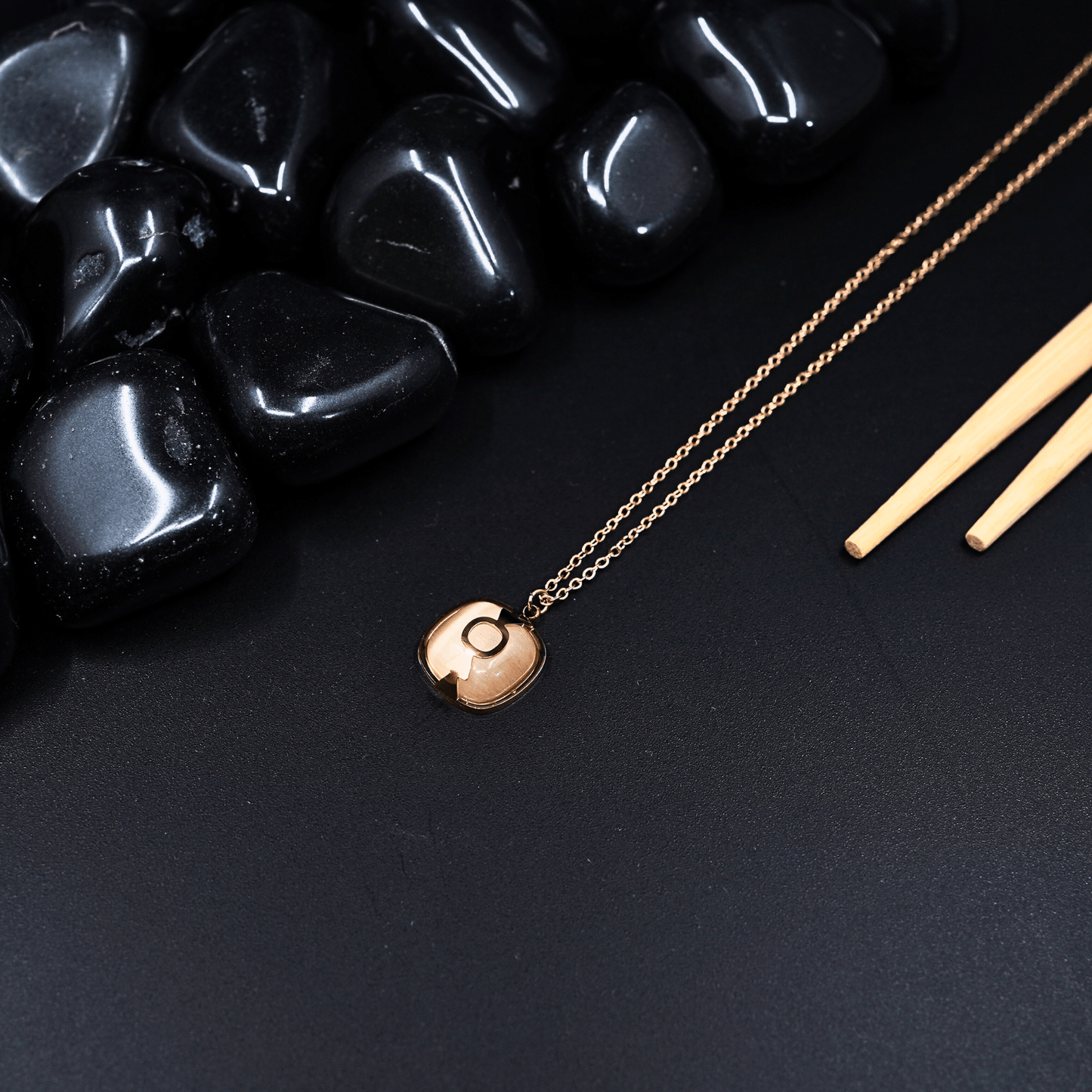 Chic 18K Rose Gold Plated Anti - Tarnish Rectangular Pendant Necklace with Delicate Chain ATCP110 - The Soul Jewellery