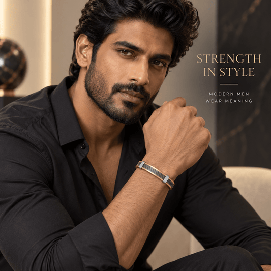 Men’s Dual-Tone Cable Cuff Bracelet – Gold & Silver Minimalist Designer Bangle for Everyday Wear - Soul Jewellery