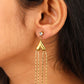 Elegant Heart Tassel Drop Earrings with CZ Accent – 18K Gold Plated, Anti - Tarnish Demi Fine Jeellery - The Soul Jewellery