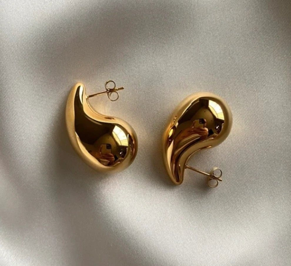 Gold - Plated Teardrop Earrings – Anti - Tarnish, Demi Fine Timeless Shine Stud earrings for Women - The Soul Jewellery